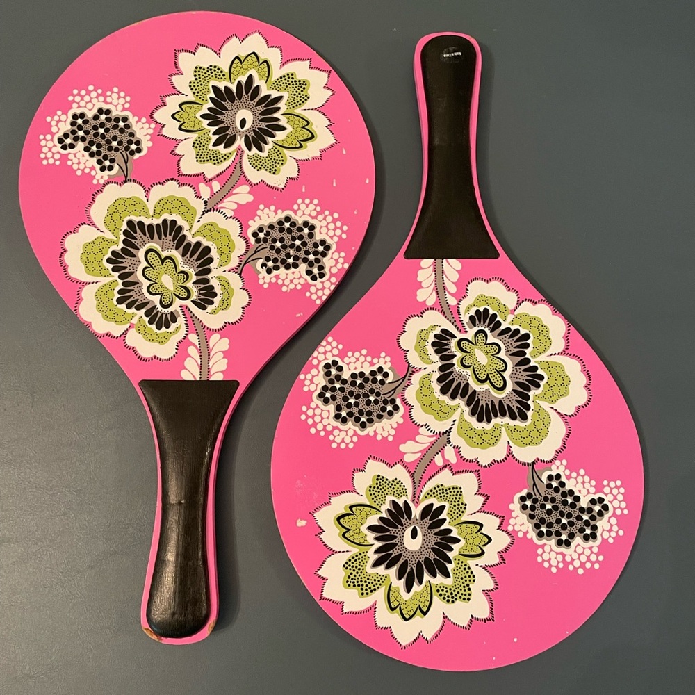 Pink Floral Patterned Paddle Set - Picture 2 of 5